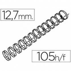 Espiral GBC wire 3:1 12,7 mm n.8 negro. Capacidad 105 hojas. Caja de 100 unidades.
