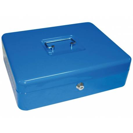 Caja caudales q-connect 12 300x240x90 mm azul con portamonedas