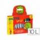 Lapices cera Giotto be-be caja de 10 unidades colores surtidos y sacapuntas