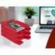 Bandeja sobremesa plastico q-connect color rojo transparente 240x70x340 mm.