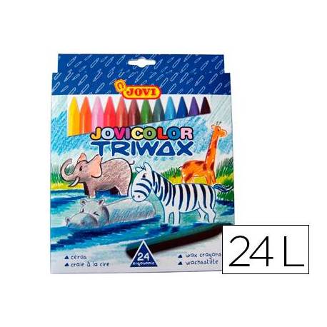 Lapices cera Jovi Jovicolor Triwax caja de 24 unidades colores surtidos