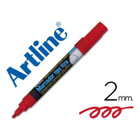 Rotulador Artline EPW-4 para pizarra tipo tiza Color Rojo bolsa 4 rotuladores