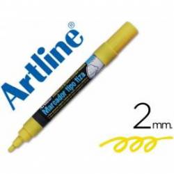 Rotulador Artline EPW-4 Marcador tipo tiza Color Amarillo bolsa 4 rotuladores