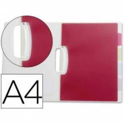 Carpeta dossier 5 separadores pinza lateral Beautone Din A4 color transparente