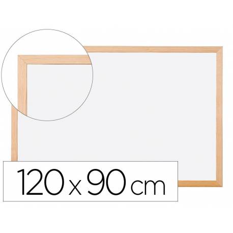 Pizarra Blanca laminada con marco de madera 120x80 Q-Connect