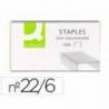 Grapas Q-connect nº 22/6 y 24/6 galvanizadas. caja 1000 ud.
