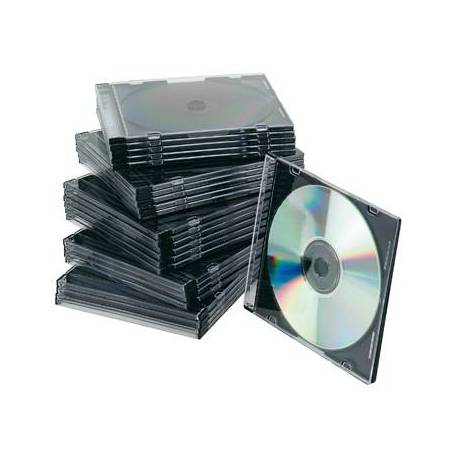 Caja CD/DVD Slim marca Q-Connect. Caja 25 ud.