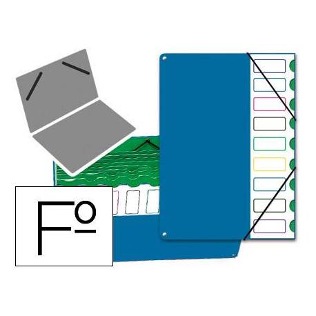 Carpeta clasificadora de plastico Pardo azul
