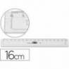Regla m+r 16 cm plastico transparente con bisel.