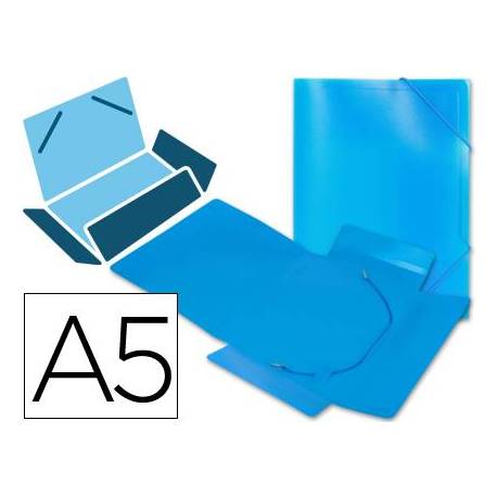 Carpeta lomo flexible gomas con solapas Liderpapel Din A5 color azul