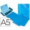 Carpeta lomo flexible gomas con solapas Liderpapel Din A5 color azul