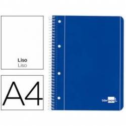 Cuaderno espiral liderpapel a4 micro serie azul tapa blanda 80h 75 gr liso con margen 4 taladros color azul