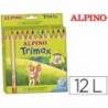 Lapices de Colores Alpino triangulares caja 12 unidades con mina gruesa