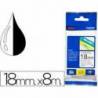 Cinta brother TZE-241 18mm (ancho) x 8m (largo) laminada blanco/negro