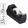 Portarrollo sobremesa q-connect plastico para cinta de 33 mt negro