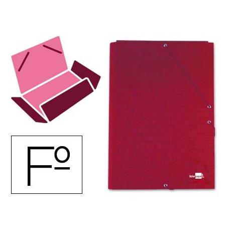 Carpetas de gomas carton forrado Paper Coat Liderpapel Folio rojo