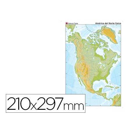 Mapa mudo de America del Norte fisico