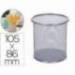 Cubilete portalapices marca Q-Connect plata rejilla