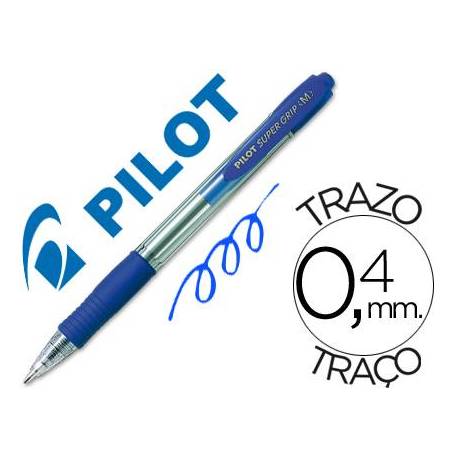 Acción de gracias Actualizar Pensativo Boligrafo Pilot Super Grip azul 0,4 mm (23162) - Materialescolar.es