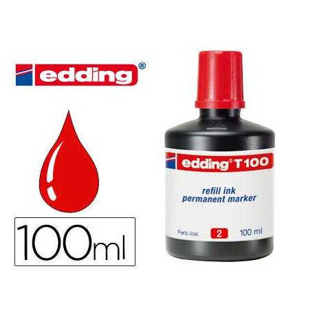 Tinta permanente rotulador Edding T-100 color rojo