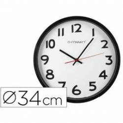 Reloj de pared plastico 38 cm marco color negro