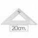 Escuadra Liderpapel 20 cm plastico cristal.