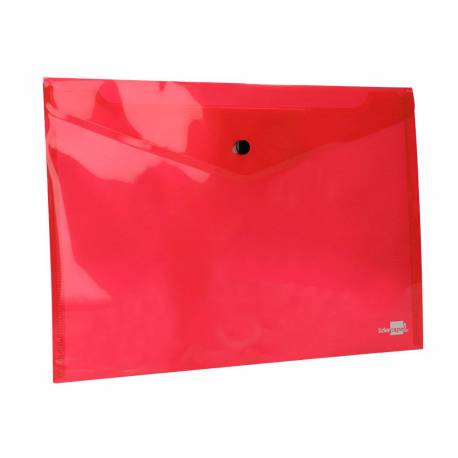 carpeta plástico tipo sobre folio cierre broche pp rojo