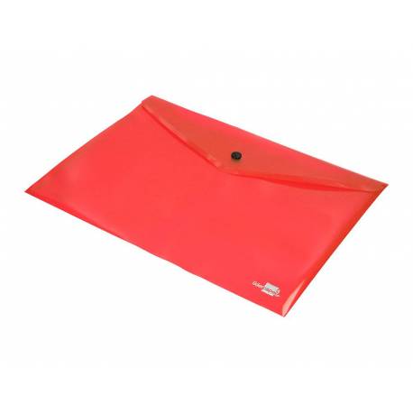 carpeta plástico tipo sobre folio cierre broche pp rojo - Llibreria Sarri