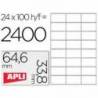 Etiquetas Adhesivas Apli 64,6 x 33,8 mm 24 Etiquetas por Hoja