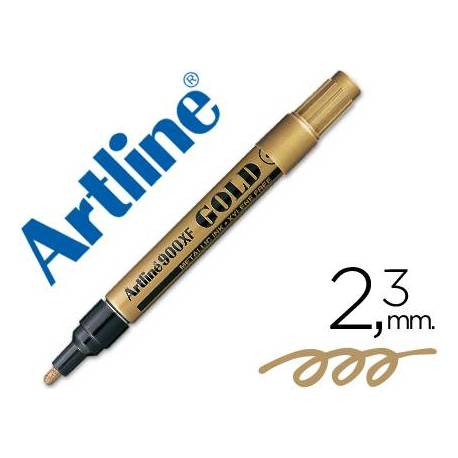 Rotulador Artline marcador permanente tinta metalica EK-900 oro punta redonda 2.3 mm.