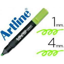 Rotulador Artline fluorescente EK-660 punta biselada verde