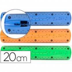 Regla de plastico flexible Liderpapel 20 cm colores surtidos