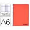 Bloc Liderpapel DIN A6 micro wonder 120 hojas cuadro 5mm 4 bandas tapa plástio 90 gr color rojo