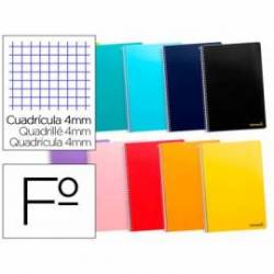 Cuaderno espiral Liderpapel folio smart Tapa blanda 80h 60gr cuadro 4mm con margen Colores surtidos (no se puede elegir)