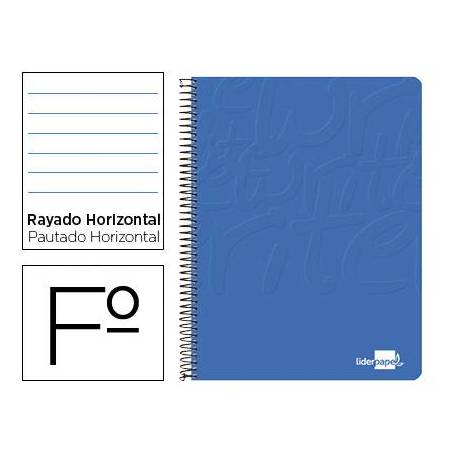 Cuaderno Espiral Liderpapel Write Tamaño Folio 80 hojas Rayado Horizontal de Color Azul