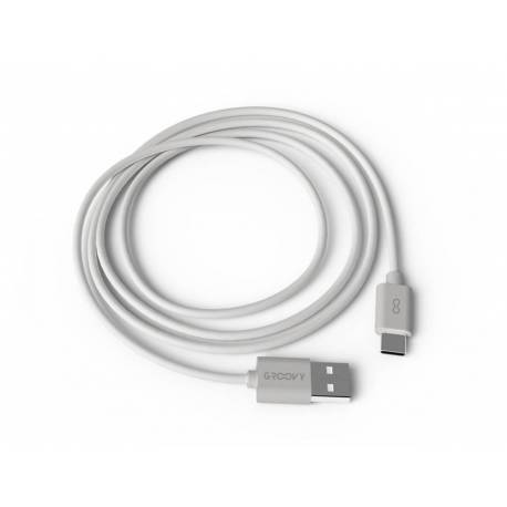 CABLE GROOVY USB-A A TIPO C LONGITUD 1 MT COLOR BLANCO