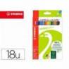 LAPICES DE COLORES STABILO GREEN COLORS CON CERTIFICADO FSC ESTUCHE CARTON DE 18 UNIDADES COLORES SURTIDOS