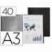 CARPETA LIDERPAPEL ESCAPARATE 40 FUNDAS POLIPROPILENO DIN A3 COLOR NEGRO OPACO
