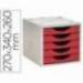 FICHERO CAJONES DE SOBREMESA Q-CONNECT 5 CAJONES COLOR ROJO OPACO 270X340X260 MM