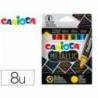 LAPICES DE CERA CARIOCA METALLIC TRIANGULAR CAJA DE 8 COLORES SURTIDOS