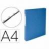 CARPETA DE 4 ANILLAS 30 MM EXACOMPTA DIN A4 COLOR AZUL CARTON FORRADO