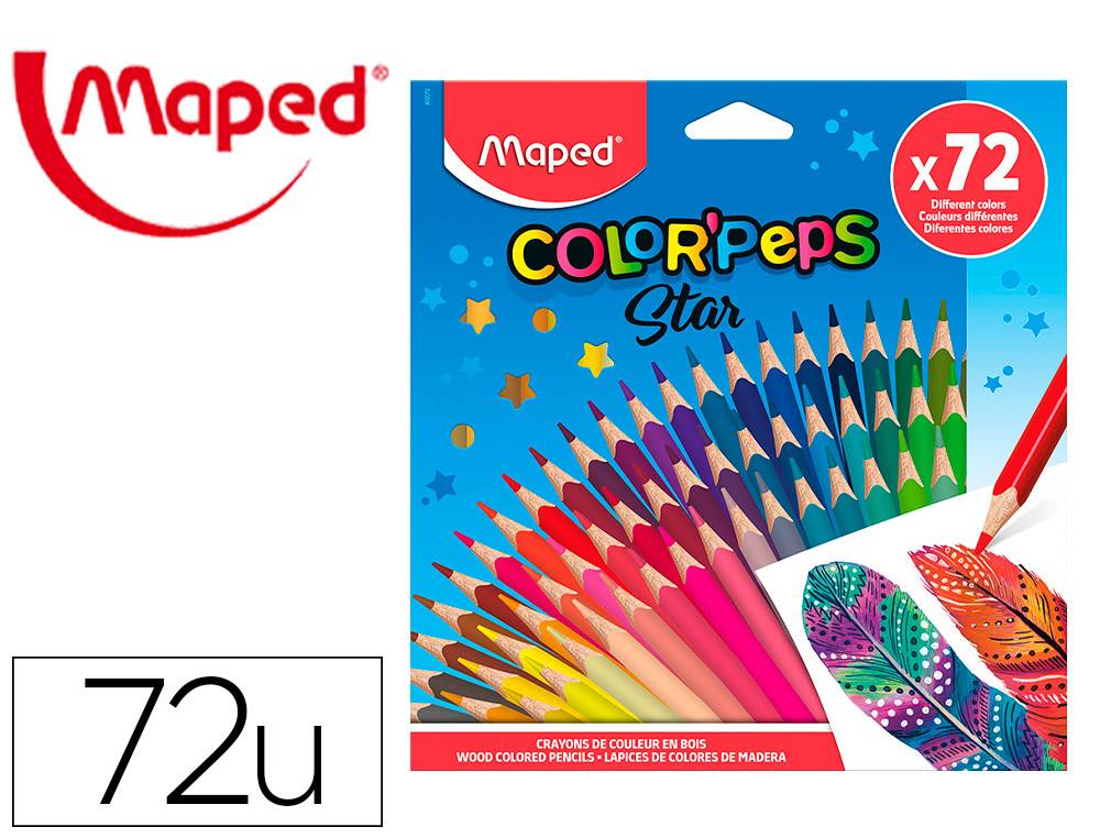 Tradineur - Caja de 12 lápices de colores - Forma hexagonal