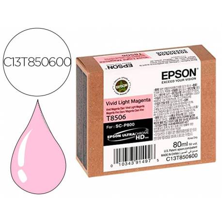 CARTUCHO EPSON SURECOLOR SC-P800 COLOR MAGENTA CLARO C13T850600