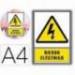 PICTOGRAMA ARCHIVO 2000 RIESGO ELECTRICO PVC COLOR AMARILLO LUMINISCENTE 210X297 MM