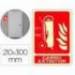 PICTOGRAMA ARCHIVO 2000 CARRO EXTINTOR PVC COLOR ROJO LUMINISCENTE 210X300 MM