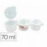 VASO PARA MEZCLA PINTURAS MILAN TRIPLE CON TAPA 70 ML