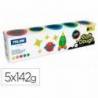PLASTILINA MILAN SOFT DOUGH NEON CAJA DE 5 BOTES COLORES SURTIDOS 142 GR