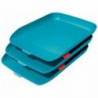 BANDEJA SOBREMESA LEITZ PLASTICO SET DE 3 UNIDADES COLOR AZUL