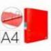 CARPETA 4 ANILLAS 40 MM LIDERPAPEL DIN A4 COLOR ROJO POLIPROPILENO