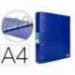 CARPETA 4 ANILLAS 40 MM LIDERPAPEL DIN A4 COLOR AZUL POLIPROPILENO
